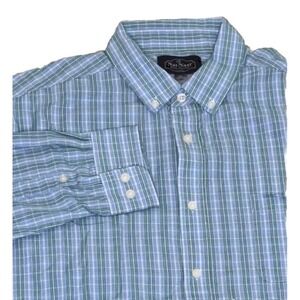 Nat Nast Mens XL Blue Plaid Long Sleeve Button Up Shirt